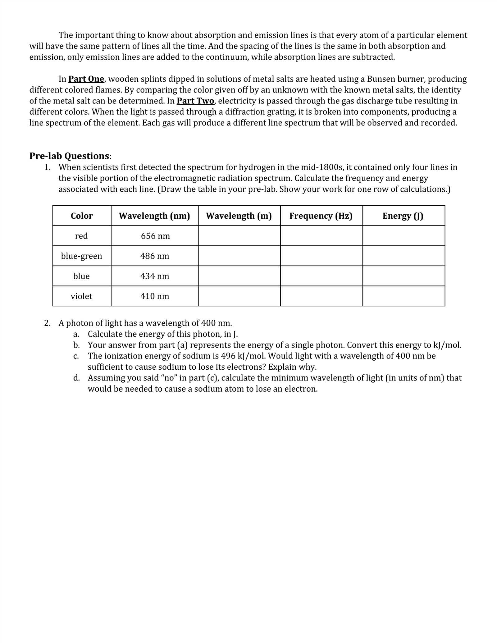 flame test lab answers