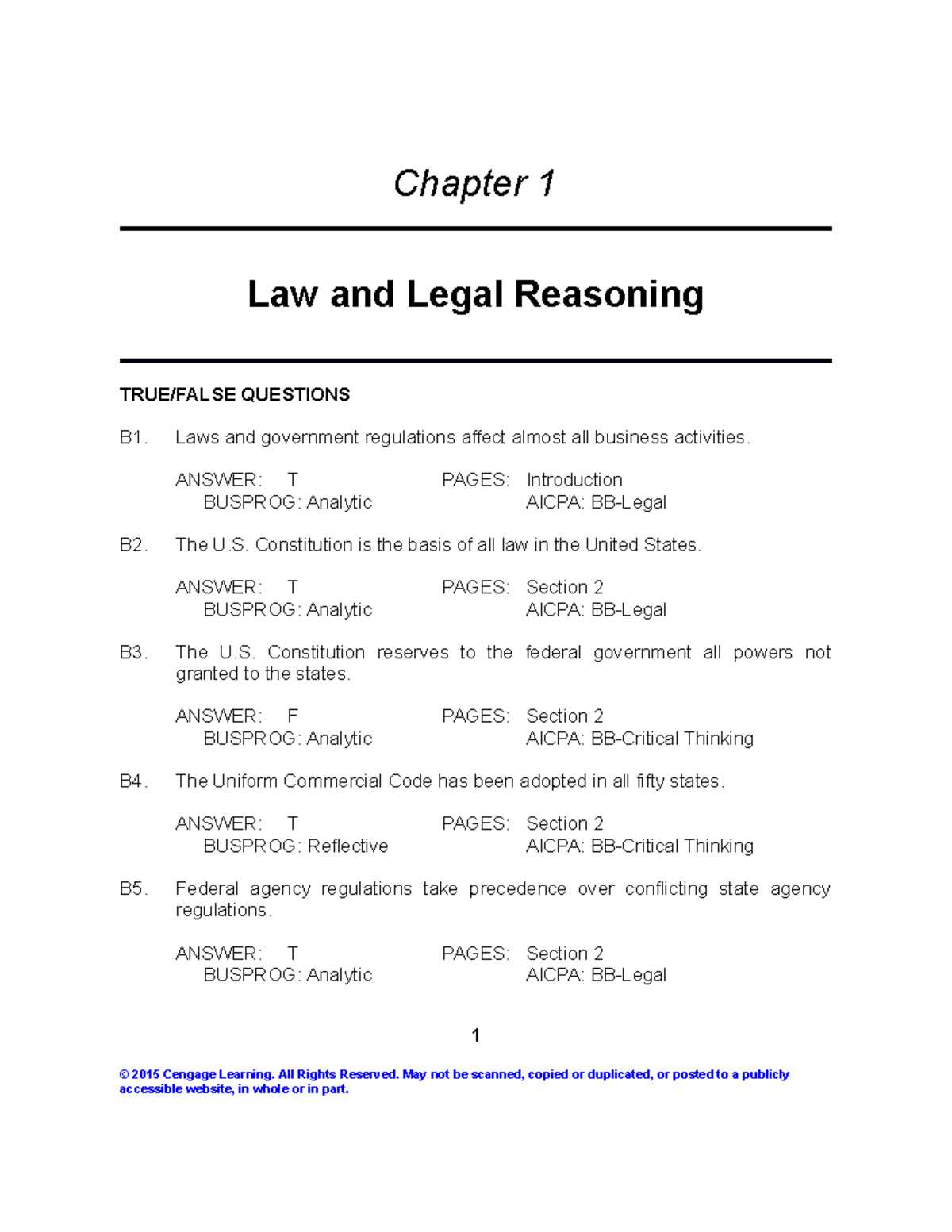 business law chapter 1 test answers