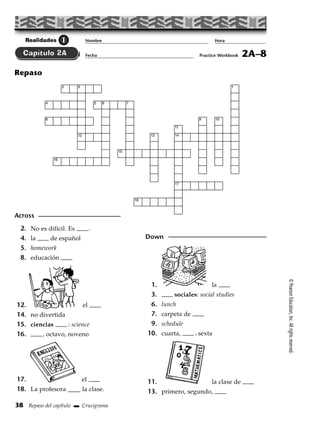 capitulo 2a realidades 2 answers