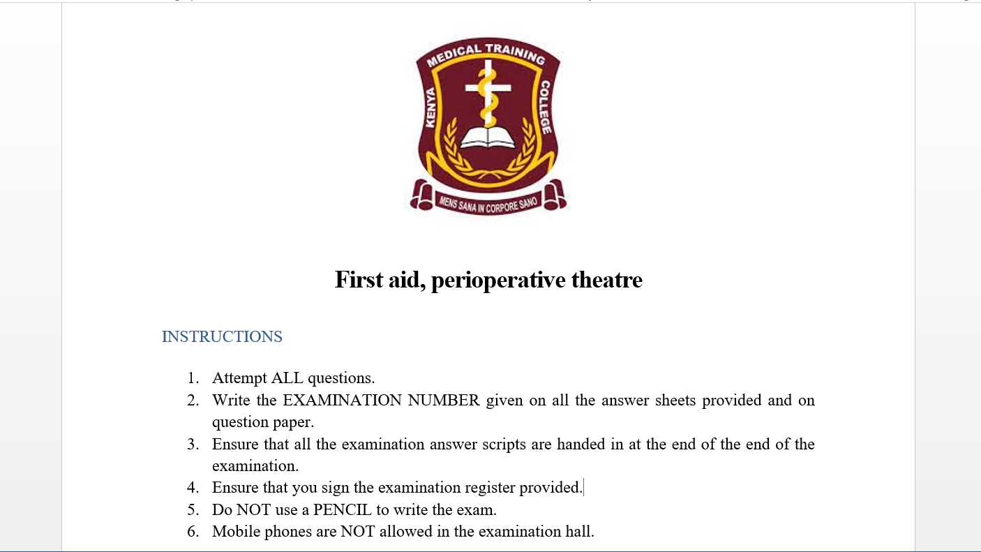 first aid answers exams