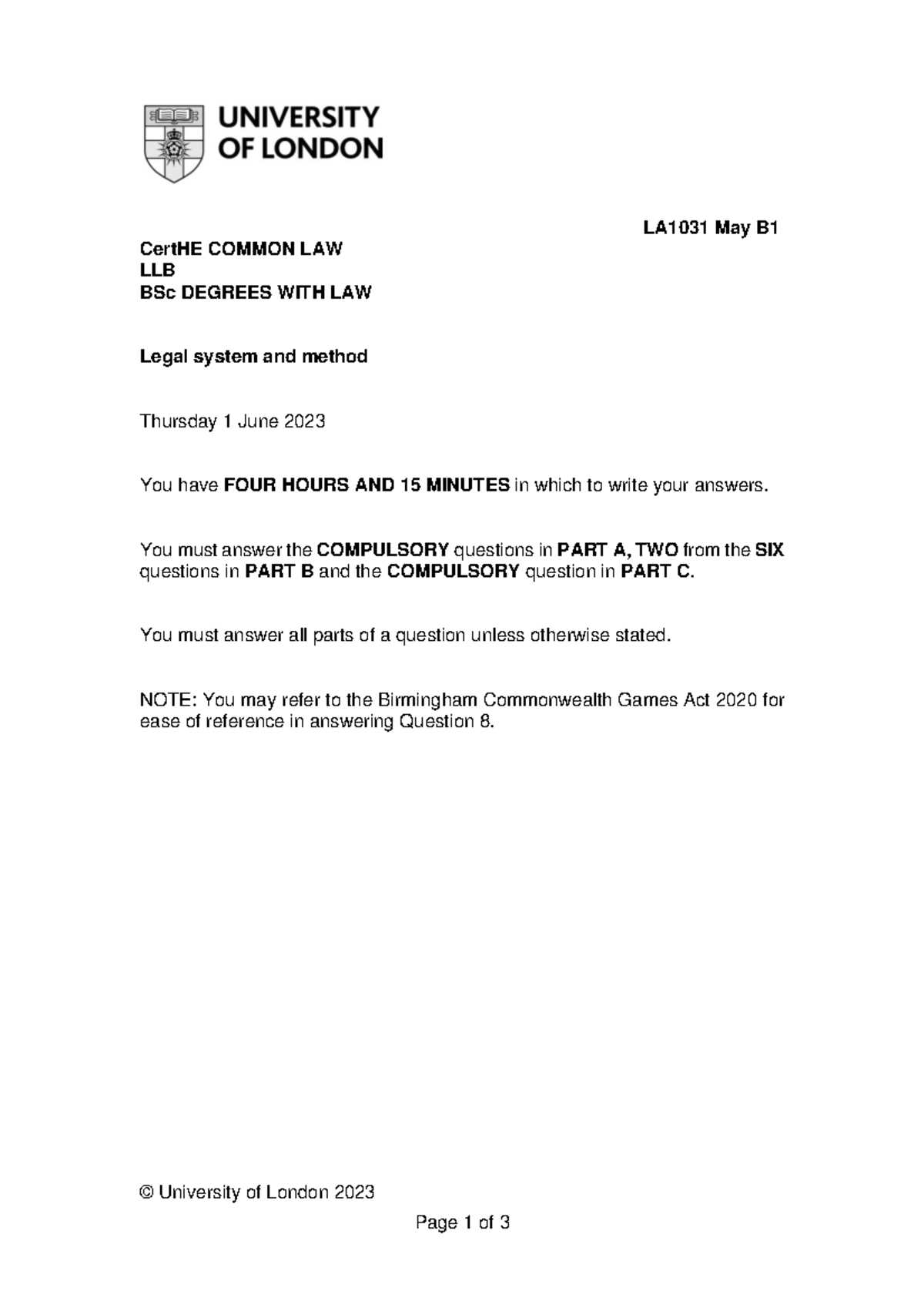 past exams uchicago law
