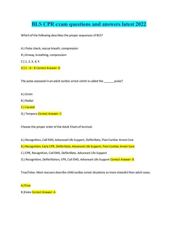 bls test answers