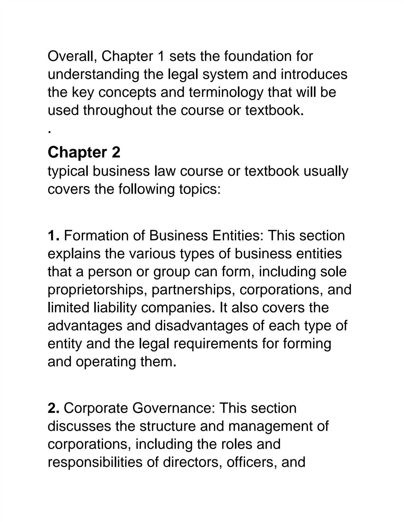 business law chapter 1 test answers