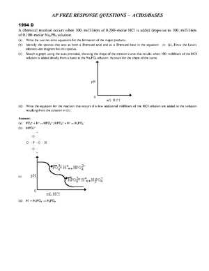 1994 ap chemistry free response answers