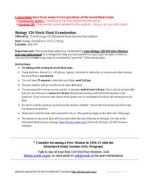biology lab final exam answers