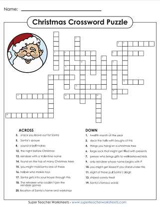 printable christmas crossword puzzles with answers