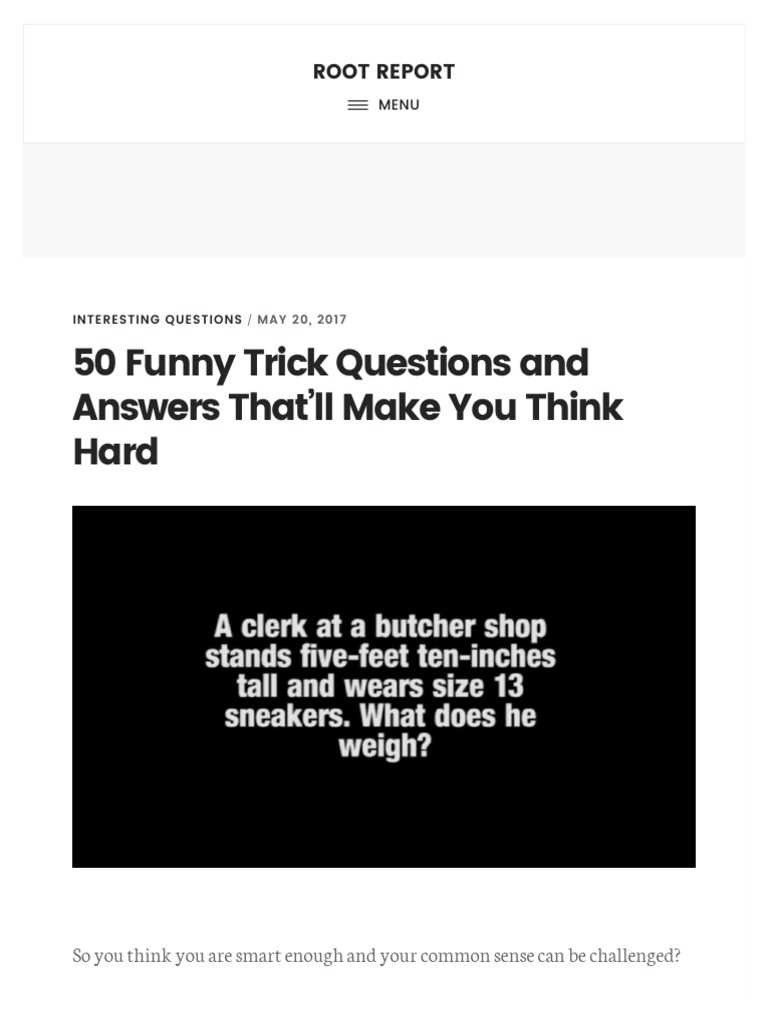 funny logic questions and answers
